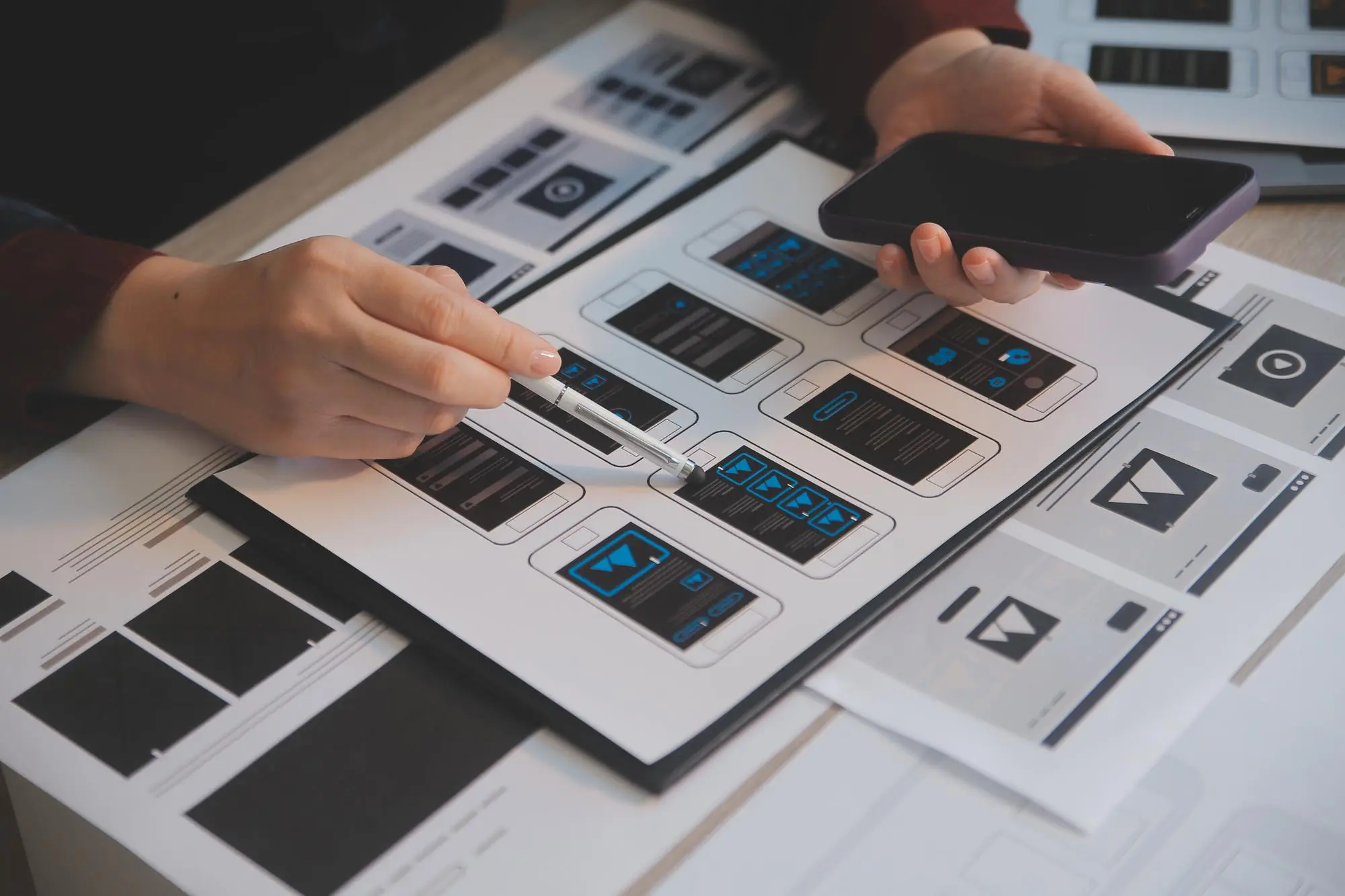 mobile app development design sketch